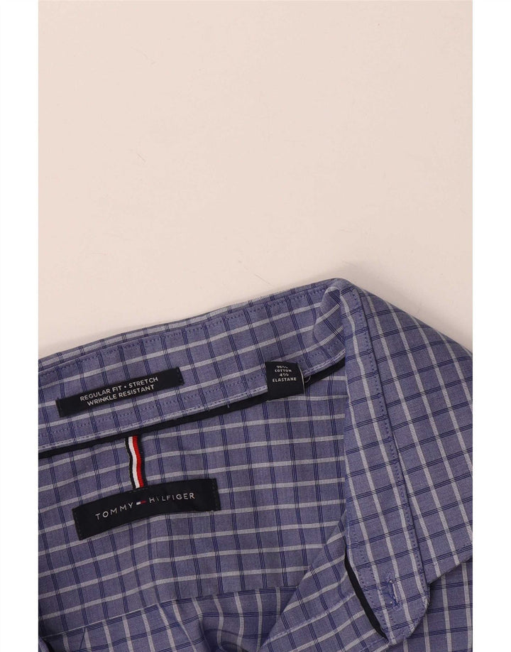 Tommy Hilfiger Camisa Regular Fit para Hombre 2XL Algodón A Cuadros Azul