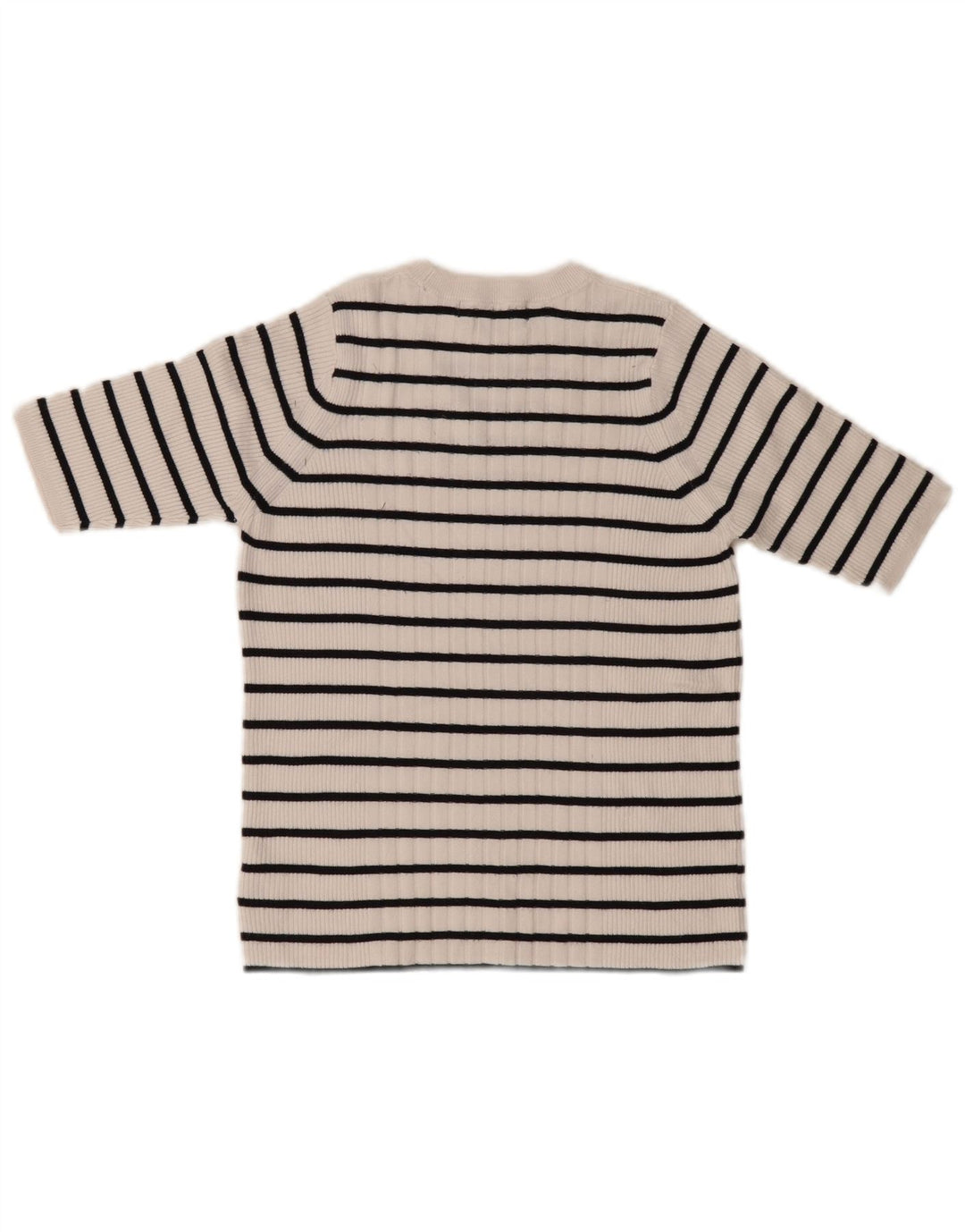 Marks & Spencer - Jersey de cuello redondo para mujer, talla 40, talla mediana, color blanco a rayas