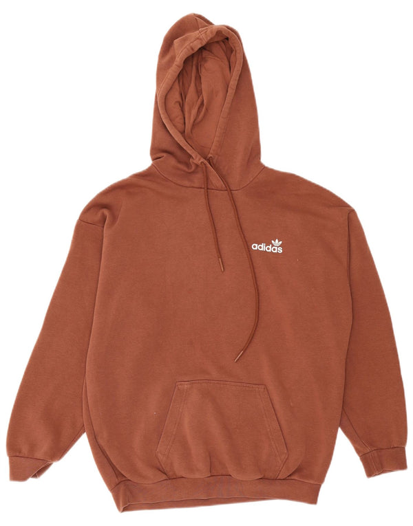 Adidas - Sudadera con capucha para mujer, diseño gráfico de gran tamaño, Reino Unido 6 XS, algodón marrón