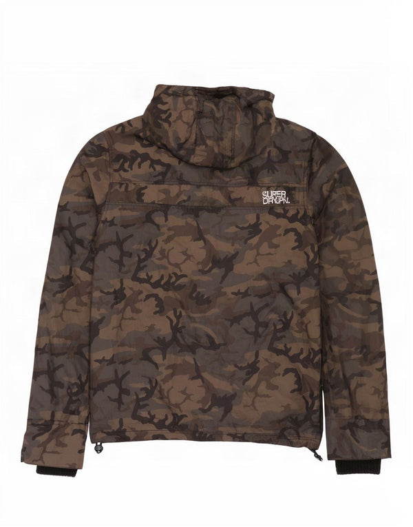 Superdry Chaqueta impermeable con capucha para hombre UK 42 XL Nylon camuflaje multicolor