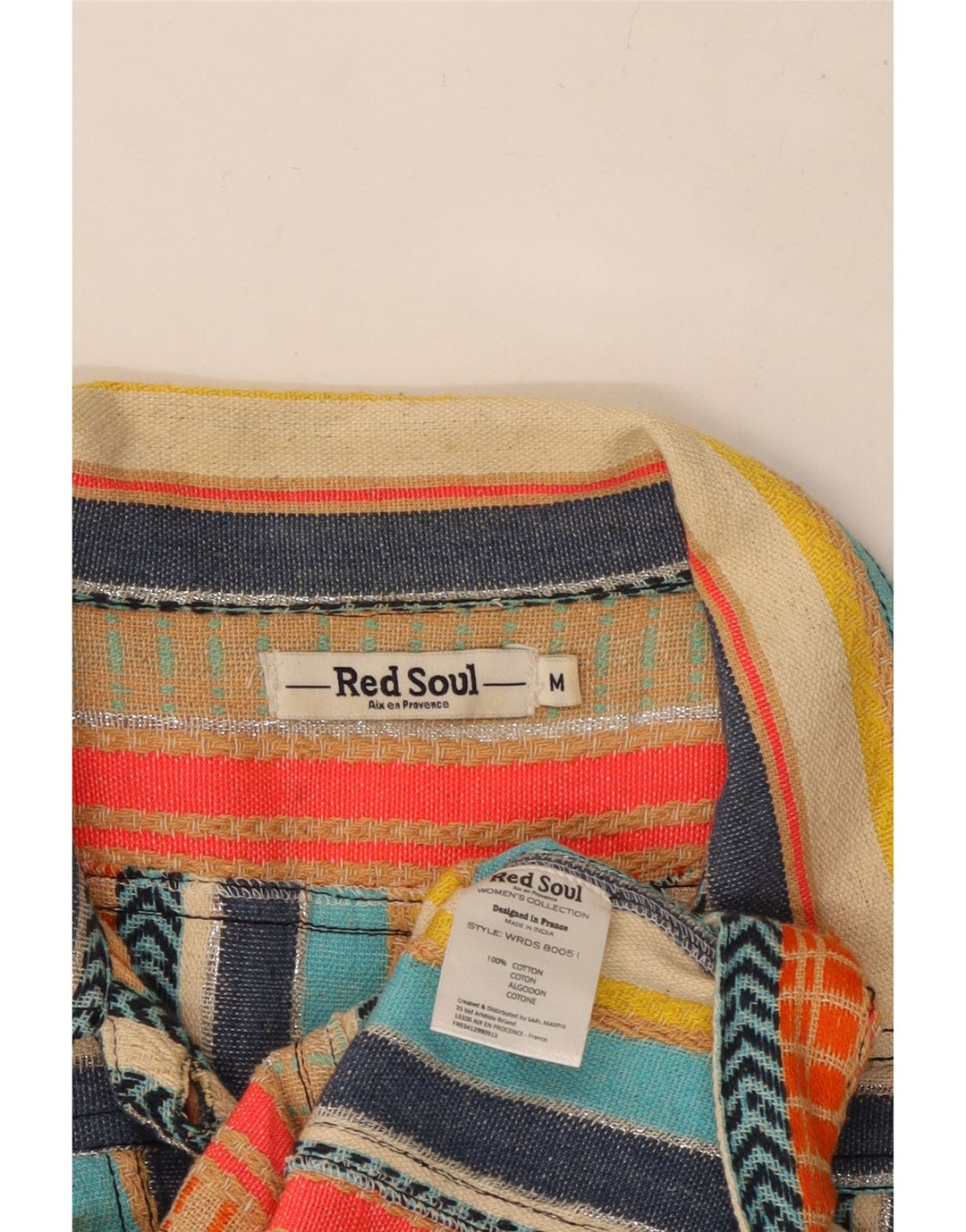 VINTAGE Chaqueta utilitaria para mujer Reino Unido 12 Algodón a rayas multicolor medio