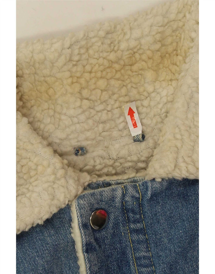 Vintage hombres denim Sherpa chaqueta Reino Unido 38 azul medio