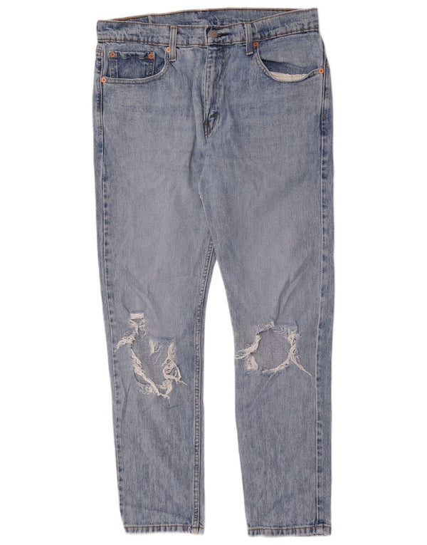 Levi's Mens 512 Vaqueros cónicos delgados desgastados W33 L30 Algodón azul