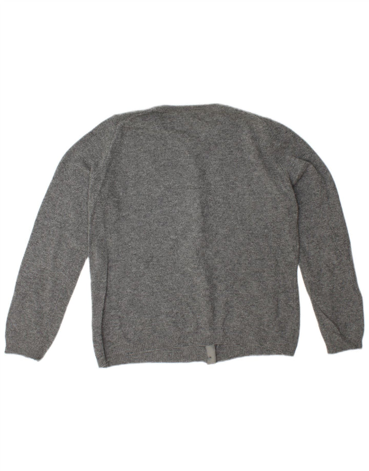 BENETTON Suéter tipo cárdigan para mujer UK 10 Small Grey