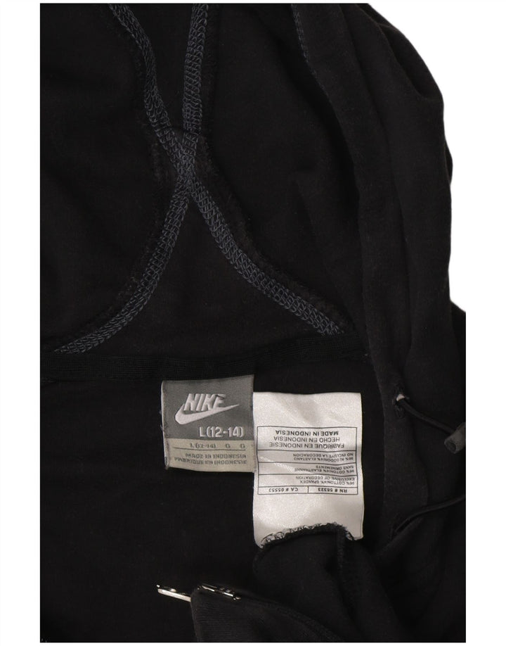 NIKE Sudadera con capucha y cremallera para mujer US 12/14 Grande Negro Algodón