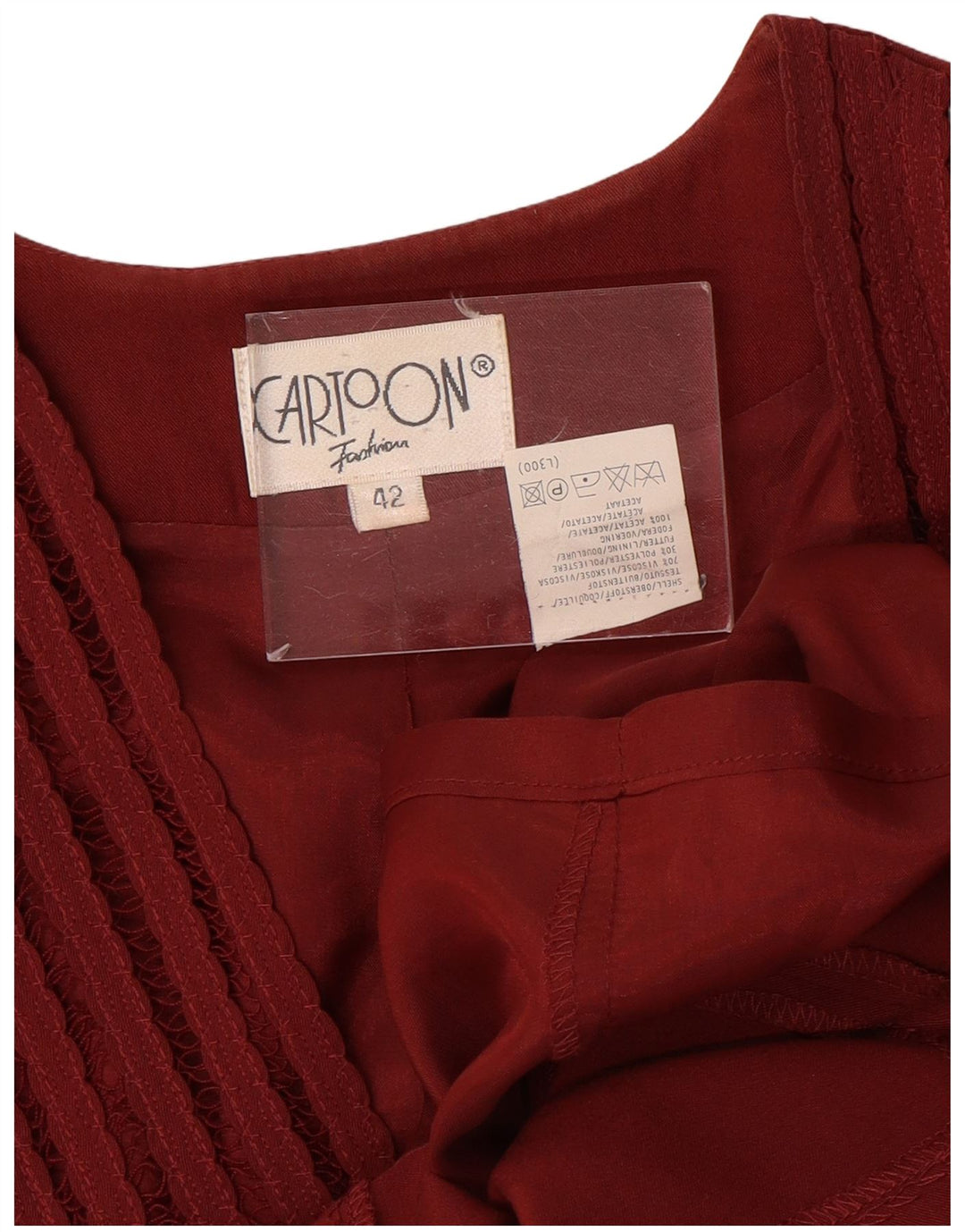 CARTOON Chaqueta Blazer de 7 Botones para Mujer IT 42 Viscosa Roja Mediana