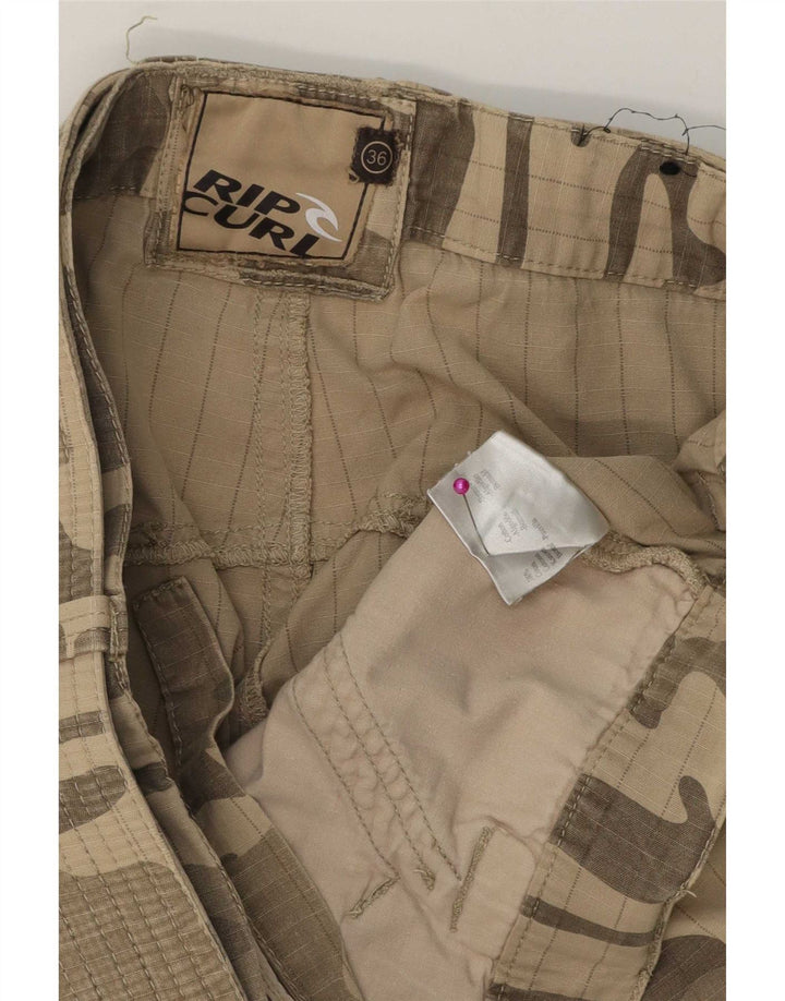 Pantalones cortos cargo Rip Curl para hombre W36 Algodón de camuflaje beige grande
