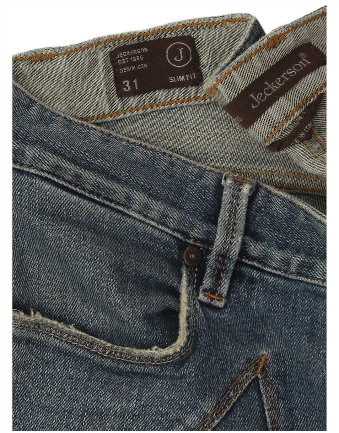 Jeckerson Jeans ajustados para hombre W31 L31 Algodón azul