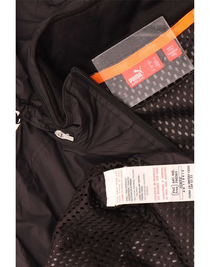 Puma Chaqueta impermeable con capucha gráfica para hombre UK 38 Medium Black Nylon
