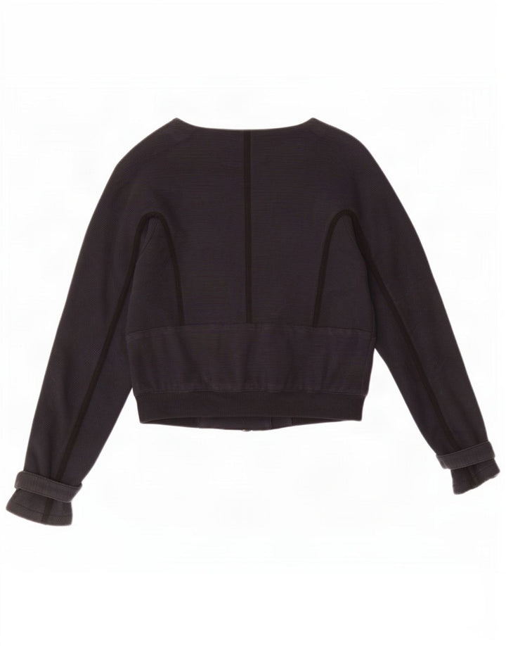 Armani Exchange Chaqueta Bomber Corta para Mujer UK 10 Small Algodón Negro
