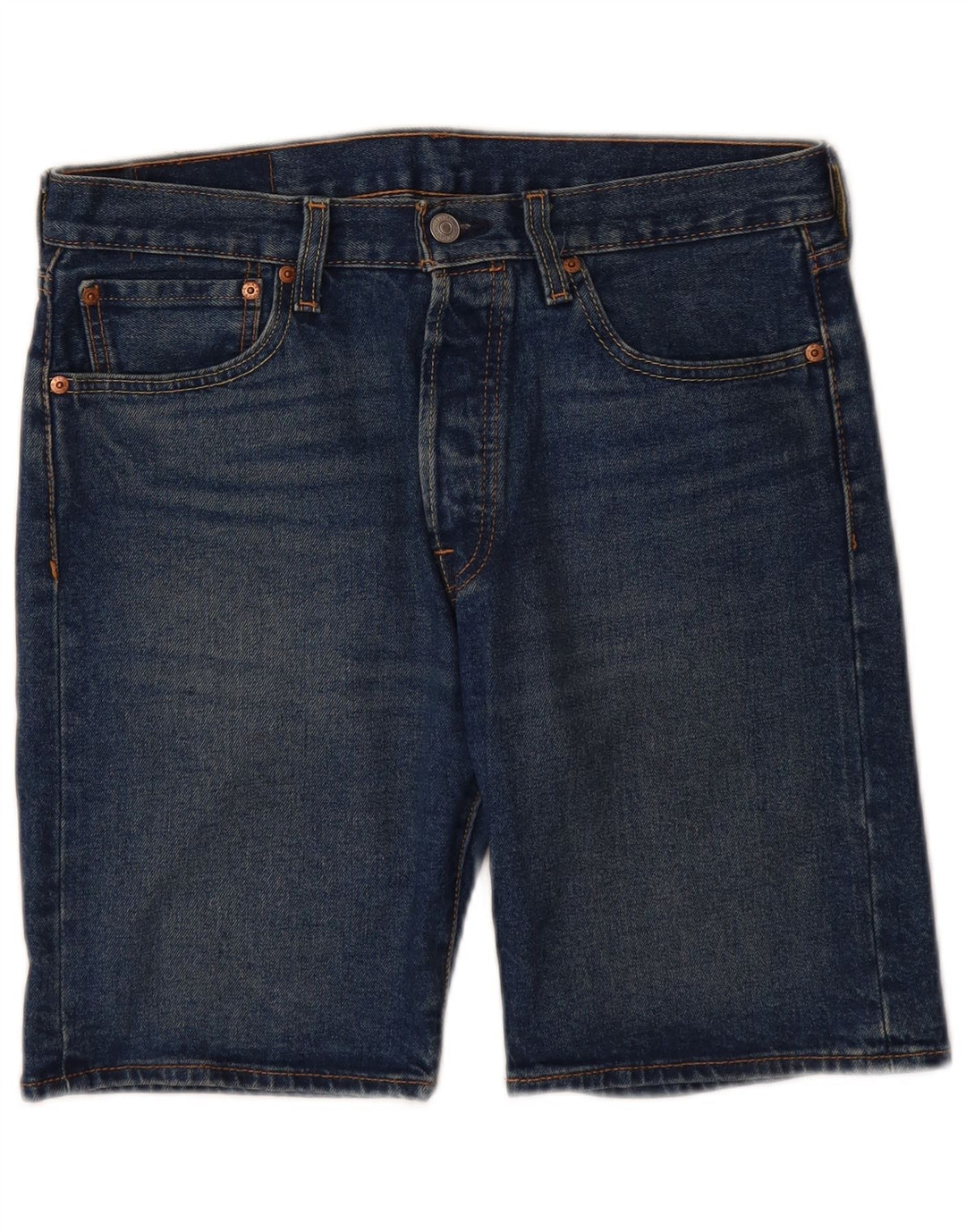 LEVI'S Mens 501 Denim Shorts W31 Medio Azul Marino Algodón