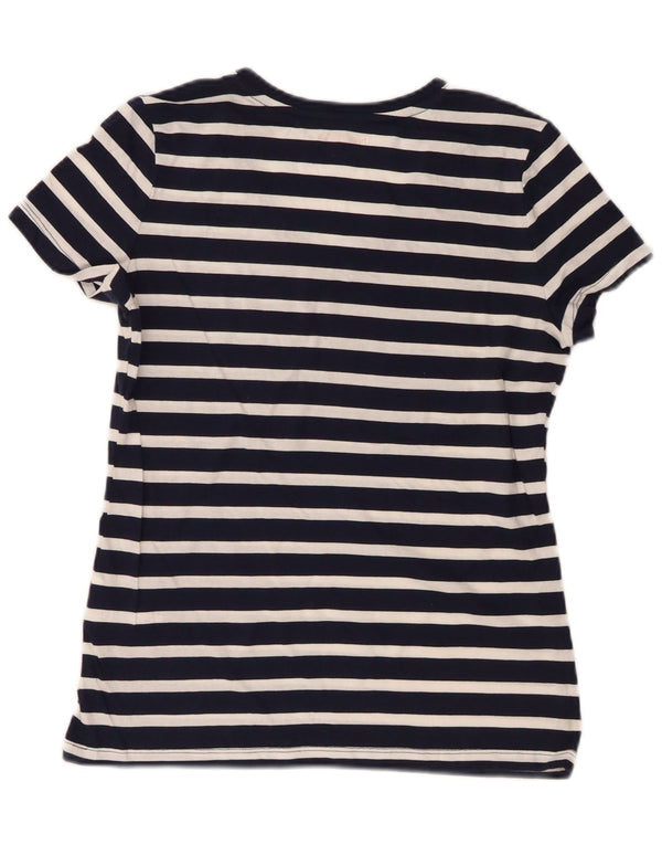 Nautica Camiseta para Mujer Top UK 10 Small Azul Marino Rayas Algodón
