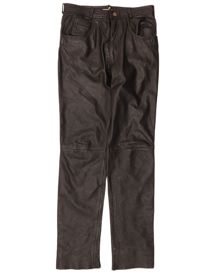 Linus Hombre Pantalones De Cuero Slim W34 L34 Negro