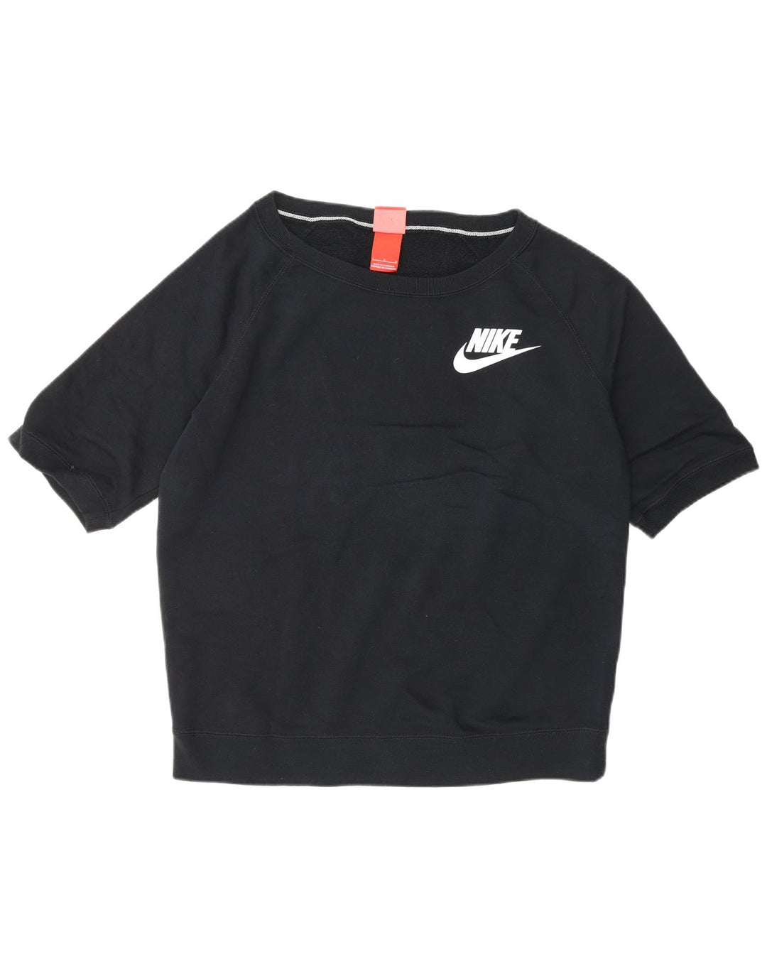 NIKE - Sudadera de manga corta para mujer, talla 40, talla grande, algodón negro