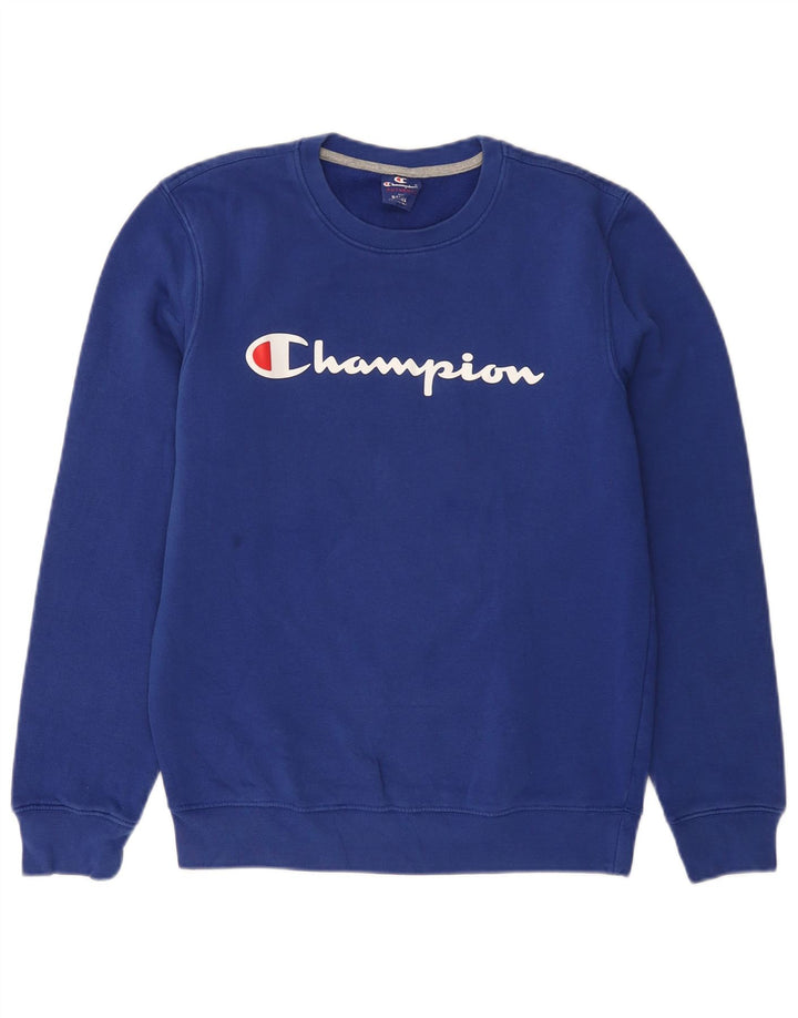 CHAMPION Sudadera gráfica para hombre Jersey pequeño de algodón azul