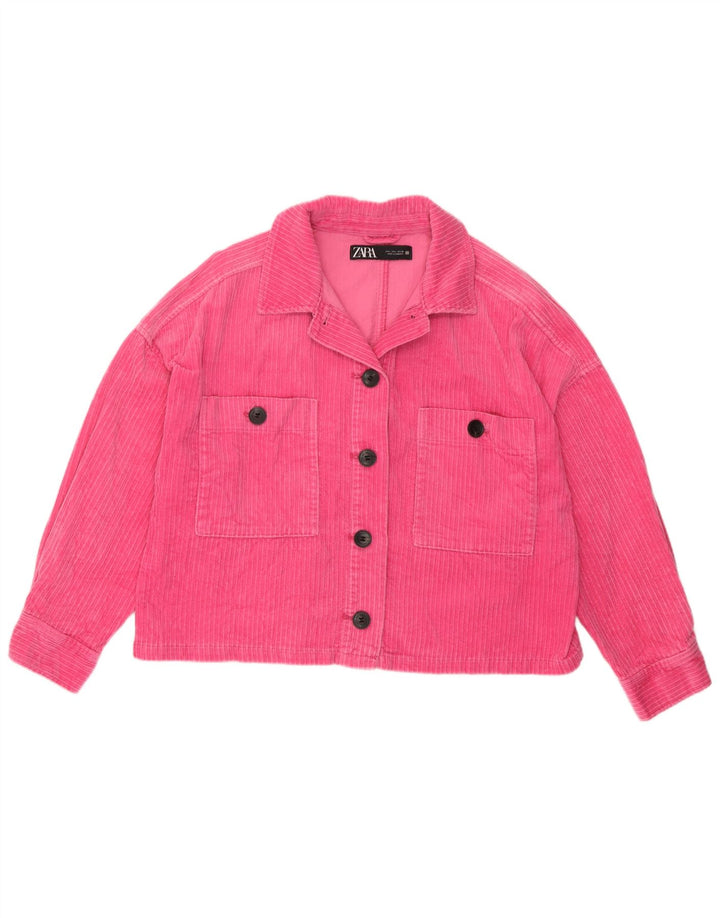 Zara Mujer Chaqueta De Pana Extragrande Reino Unido 46 Grande Algodón Rosa