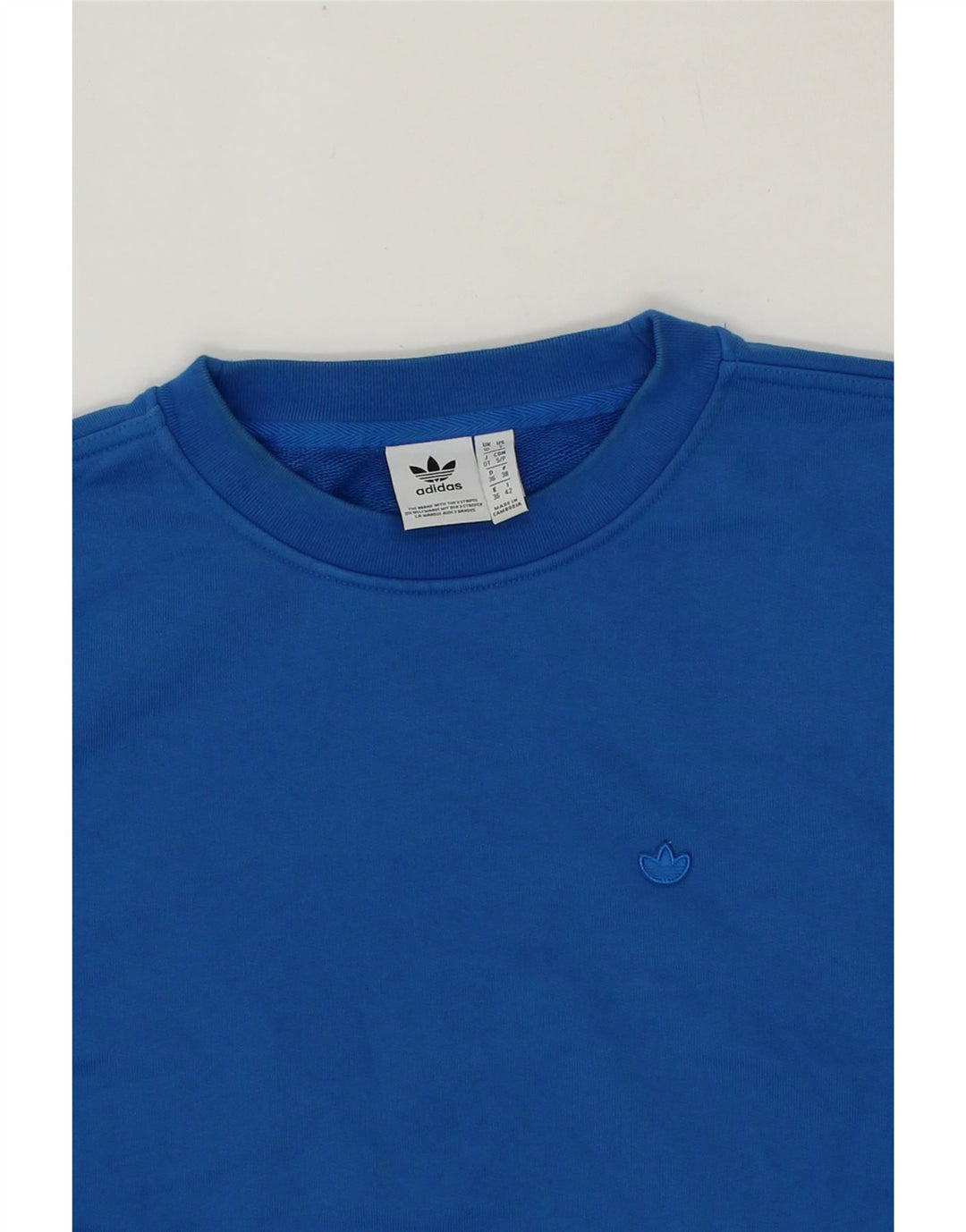 ADIDAS Womens Oversized Sweatshirt Jumper UK 10 Small Blue Cotton Vintage Adidas and Second-Hand Adidas from Messina Hembry 