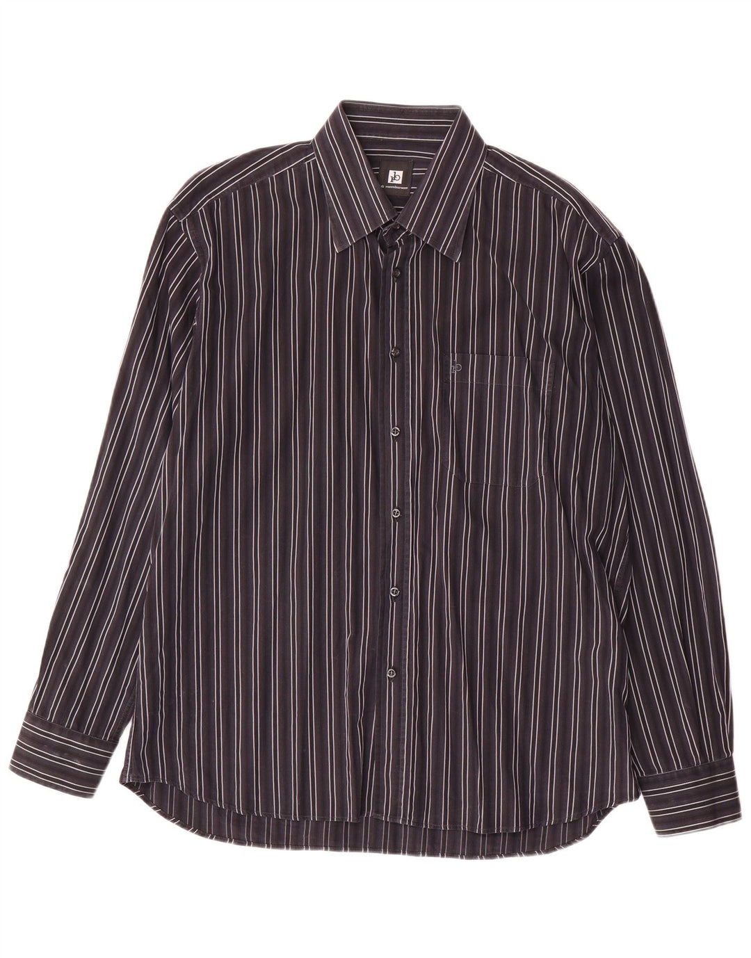 Camisa Roccobarocco Hombre Talla 43 17 XL Algodón Rayas Gris