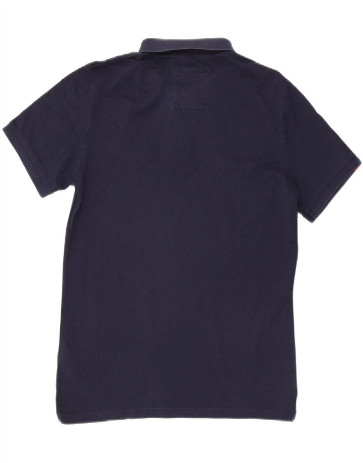 SUPERDRY Polo para hombre grande de algodón azul marino