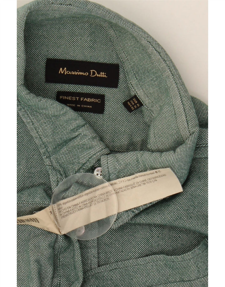 MASSIMO DUTTI Camisa Hombre XL Algodón Verde