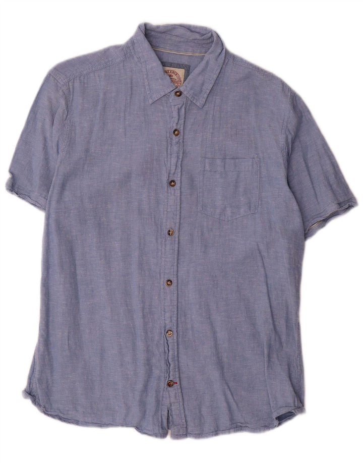 Camisa de manga corta para hombre Fat Face Algodón azul medio