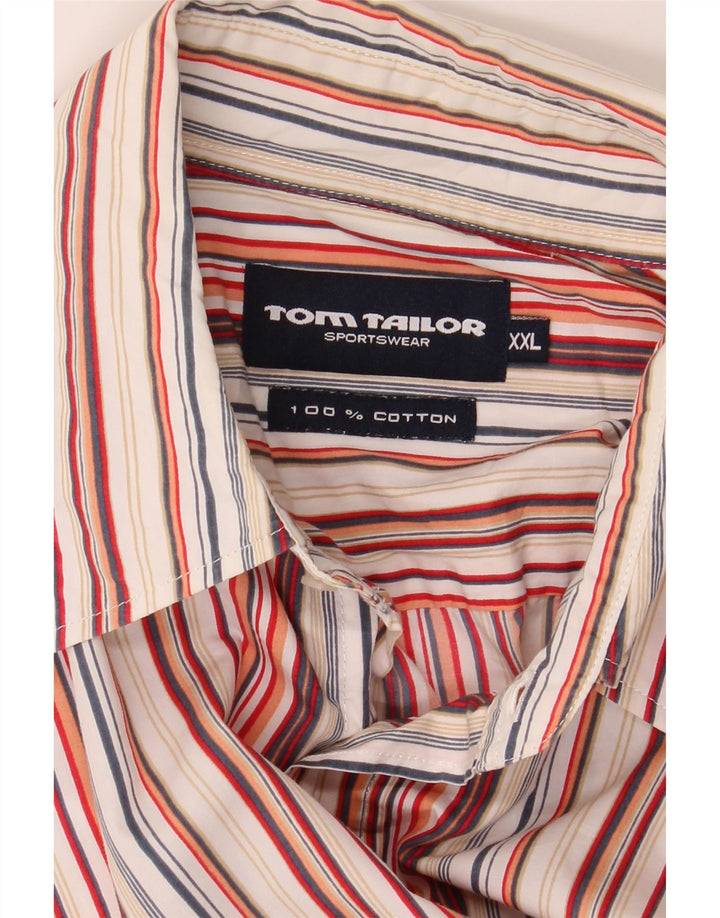 TOM TAILOR Camisa de manga corta para hombre 2XL Algodón de rayas multicolor
