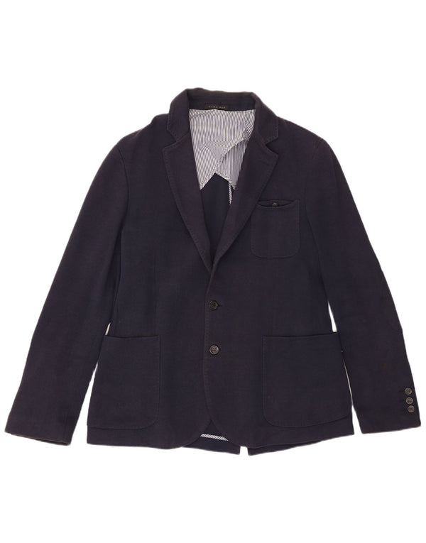 Zara Chaqueta tipo blazer de 2 botones para hombre EU 50 Mediana Azul marino Algodón