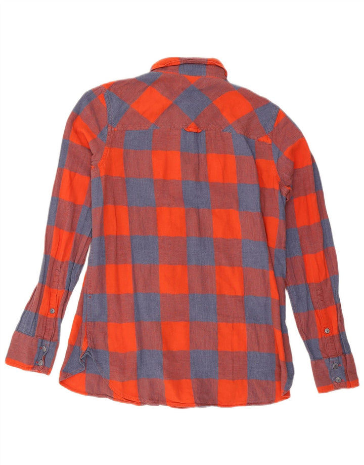 J. Crew Camisa de franela para mujer US 4 Small Red Check Cotton