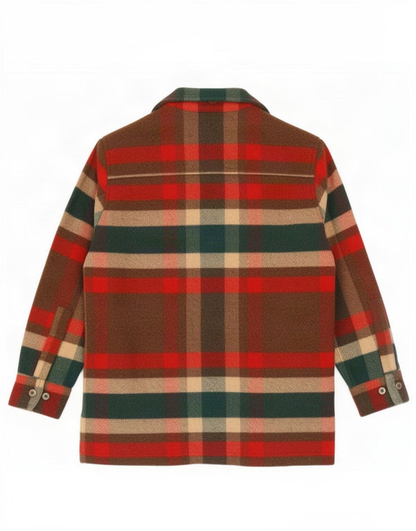 Camisa de franela vintage para hombre Acrílico a cuadros rojos medianos