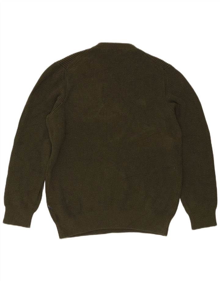 Carrera - Jersey de cuello redondo para hombre, talla grande, algodón caqui