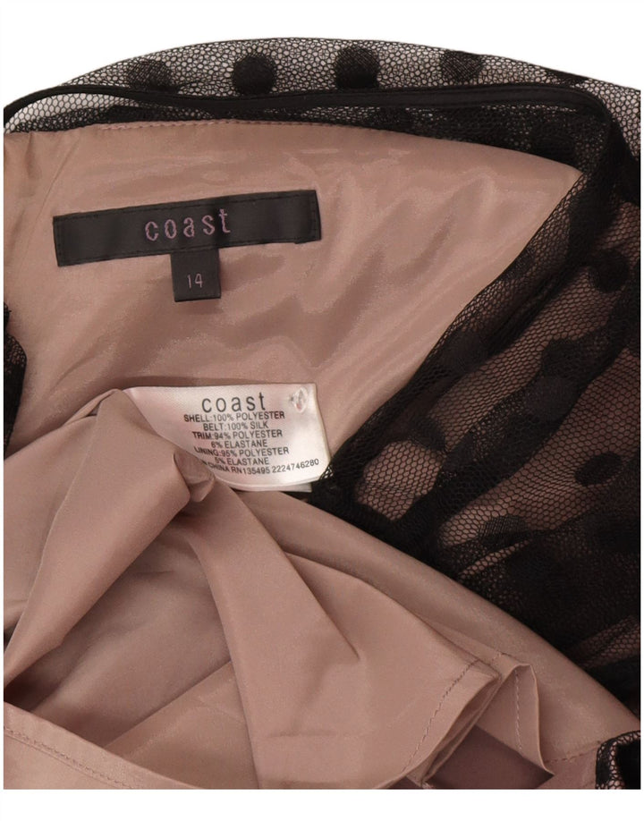 Vestido tubo de manga 3/4 para mujer Coast UK 44 Poliéster de lunares negros medianos