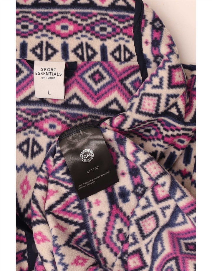 Tchibo Jersey de forro polar con cuello de botón para mujer Reino Unido 46 Grande Multicolor Fair Isle