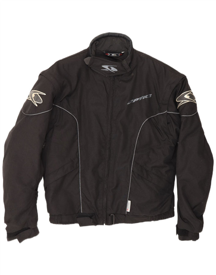 SPYKE Chaqueta Bomber Graphic Moto Racer para Hombre UK 42 XL Poliamida Negra