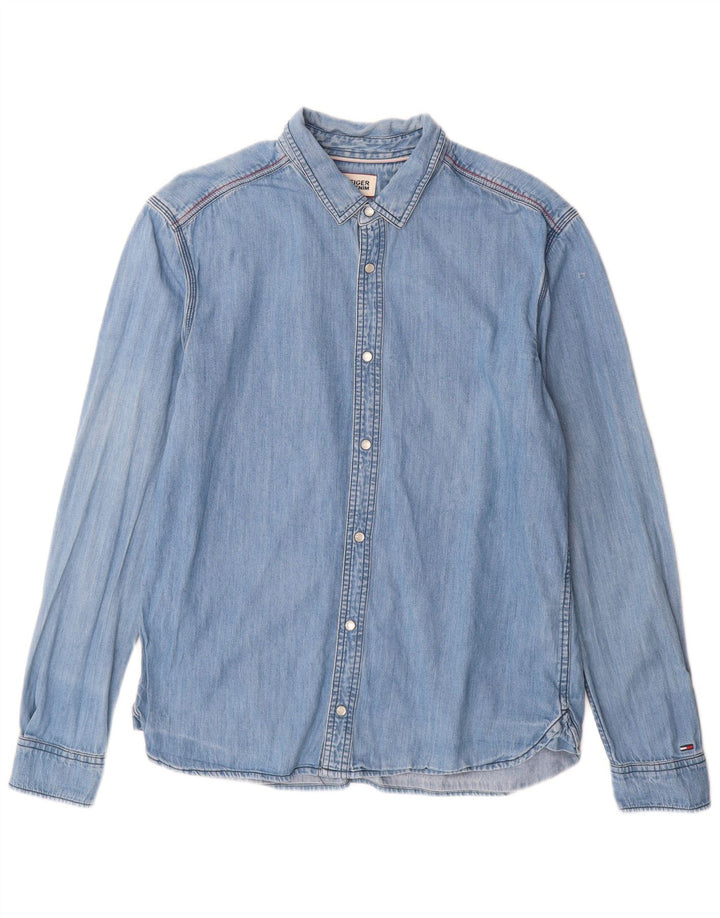 Camisa vaquera Tommy Hilfiger para hombre Algodón azul grande