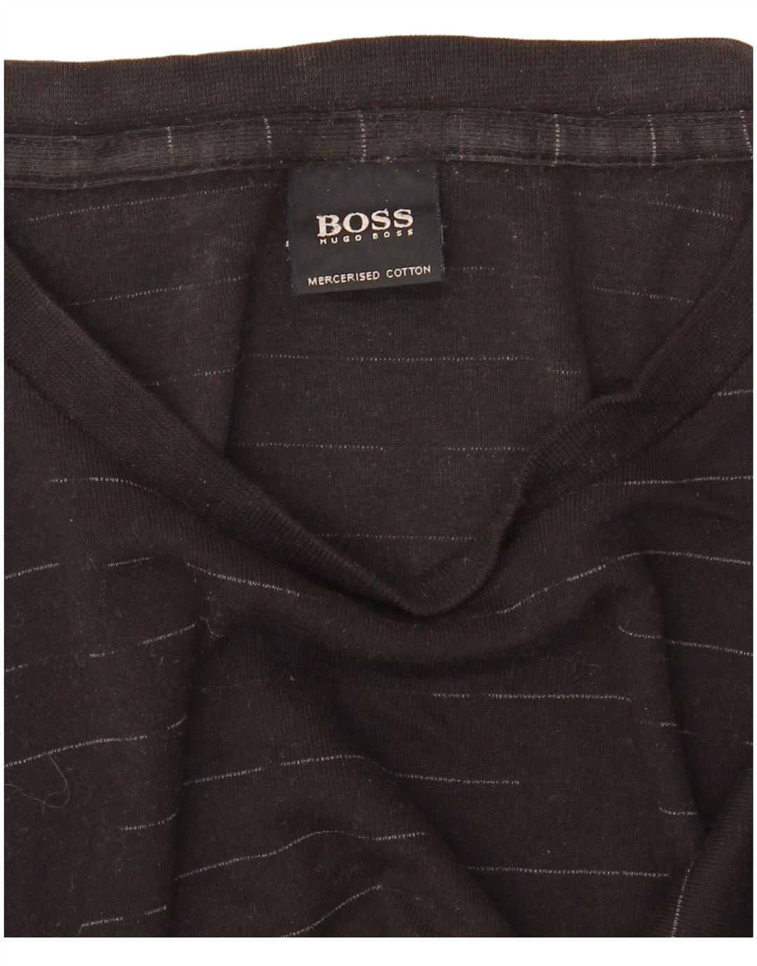 Camiseta HUGO BOSS para hombre de manga larga de algodón a rayas negras grandes