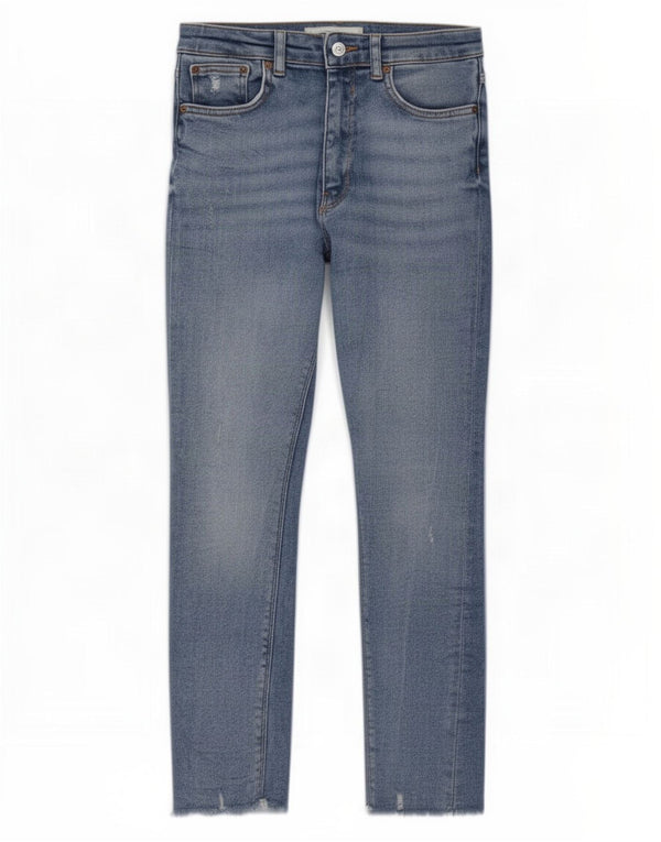 Zara Jeans ajustados de tiro alto para mujer EU 38 Small W24 L25 Algodón azul