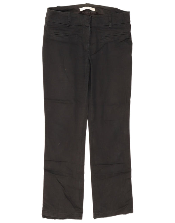 Zara Mujer Pantalones Casuales Rectos EU 38 Small W28 L29 Negro