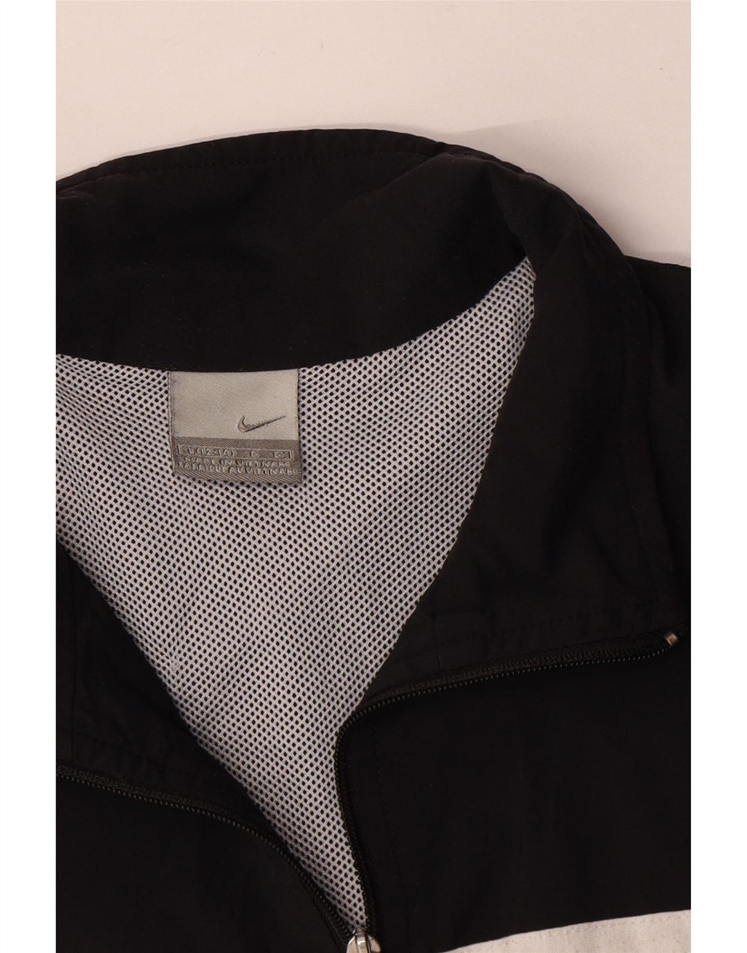 Nike Mujer Crop Chándal Top Chaqueta US 12/14 Grande Negro Rayas