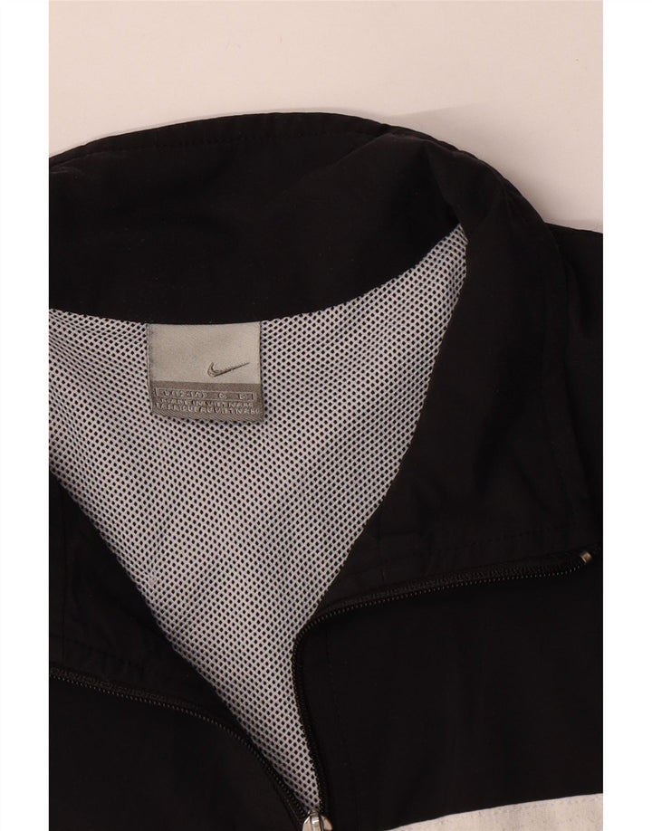 Nike Mujer Crop Chándal Top Chaqueta US 12/14 Grande Negro Rayas