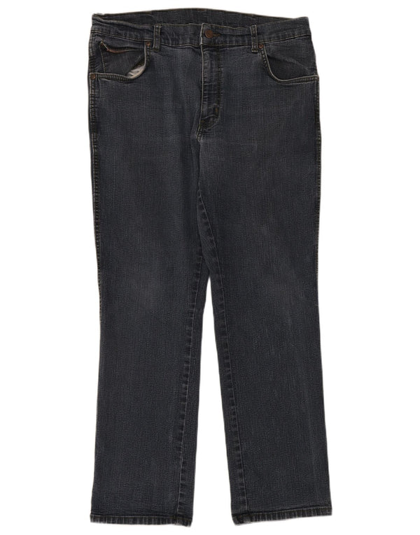 Wrangler Vaqueros rectos elásticos Texas para hombre W36 L30 Algodón azul marino
