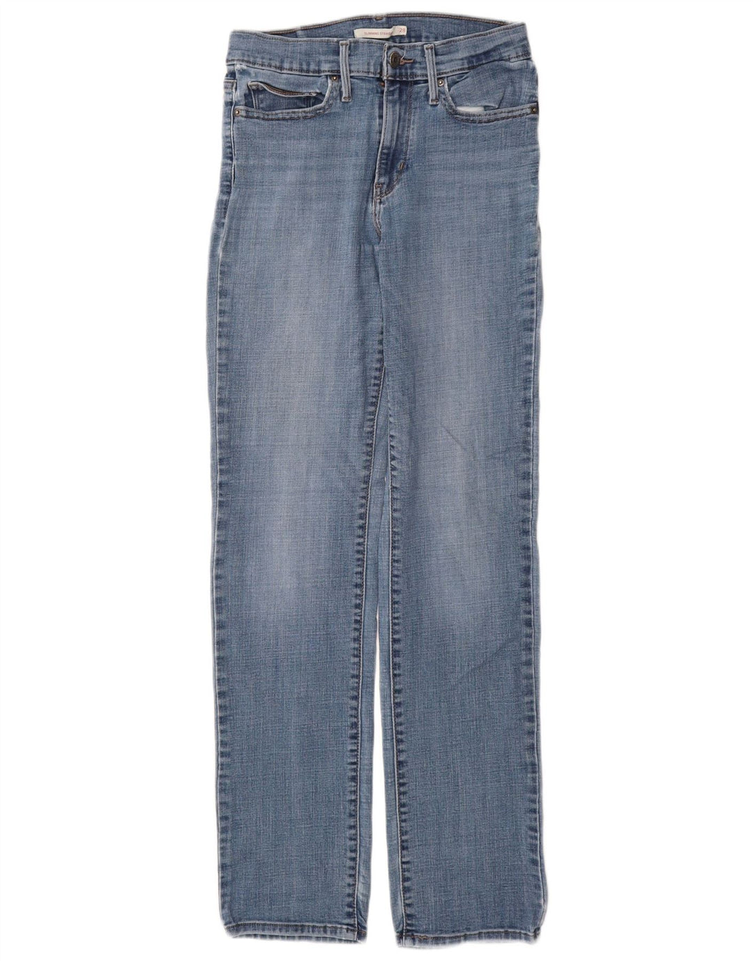 LEVI'S Vaqueros rectos de ajuste adelgazante para mujer W28 L32 Algodón azul