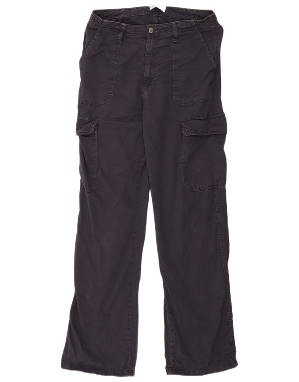 Zara Mujer Pantalones Cargo Rectos EU 38 Small W28 L31 Azul Marino