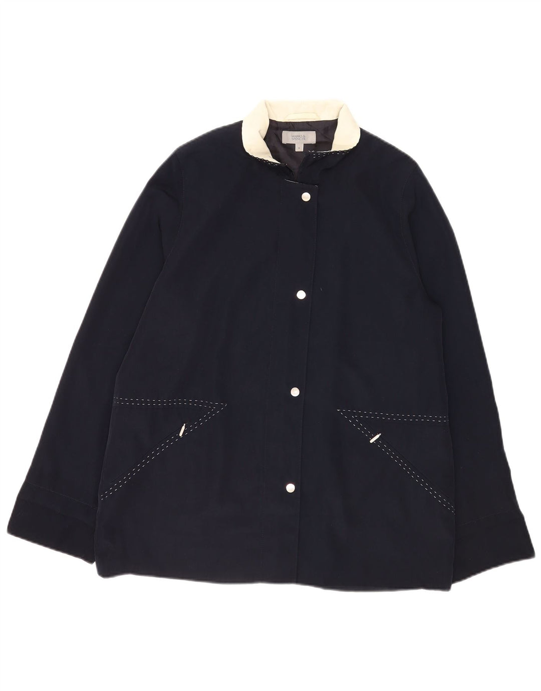 Marks & Spencer Chaqueta Bomber para Mujer UK 40 Grande Poliéster Azul Marino