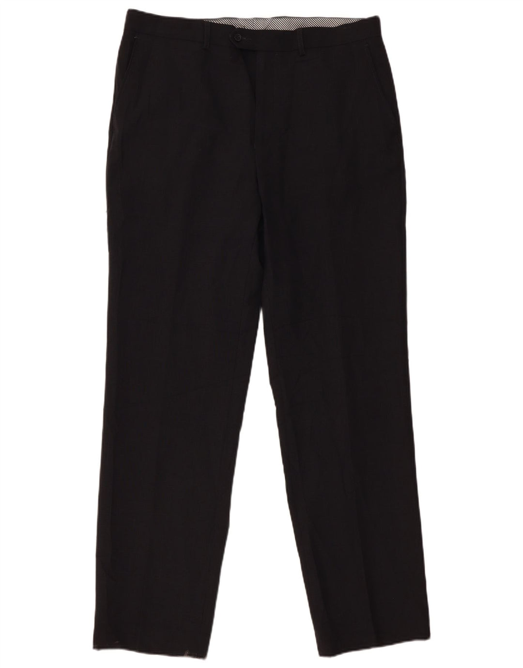 Marks & Spencer Pantalón de traje recto para hombre W36 L33 Poliéster negro