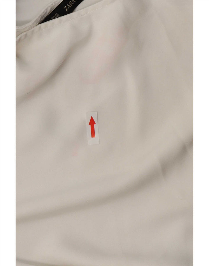 Zara Mujer Blusa Extragrande Top UK 6 XS Blanco Colorblock