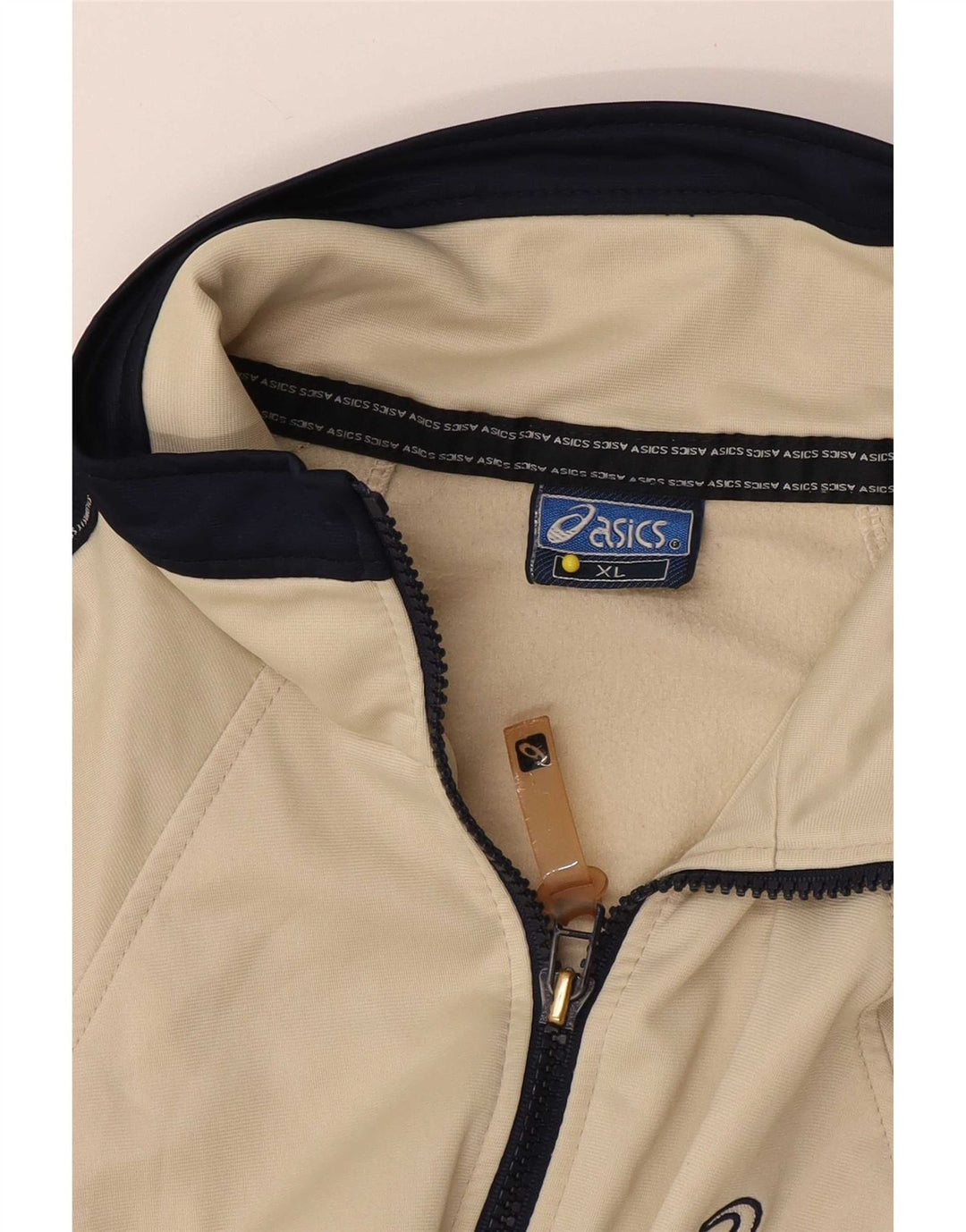 Asics Hombre Chándal Top Chaqueta XL Beige Colorblock