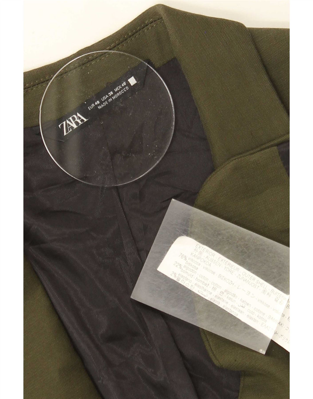 Zara Chaqueta Blazer De 2 Botones Para Hombre EU 48 Viscosa Verde Medio
