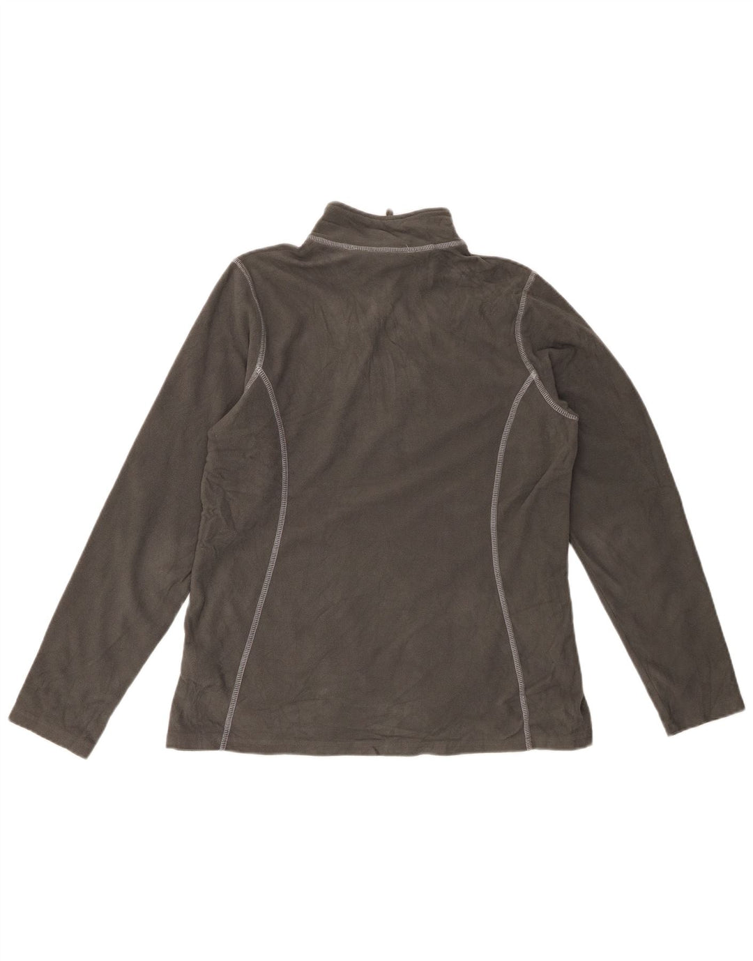EDDIE BAUER Jersey polar con cuello y cremallera para mujer UK 46 Poliéster gris grande