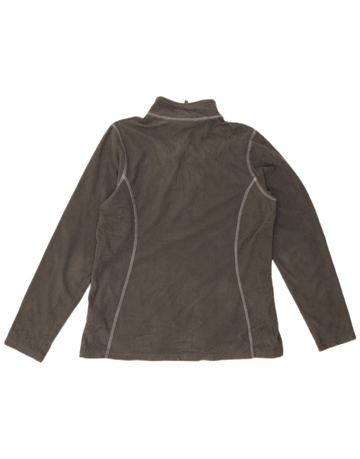 EDDIE BAUER Jersey polar con cuello y cremallera para mujer UK 46 Poliéster gris grande