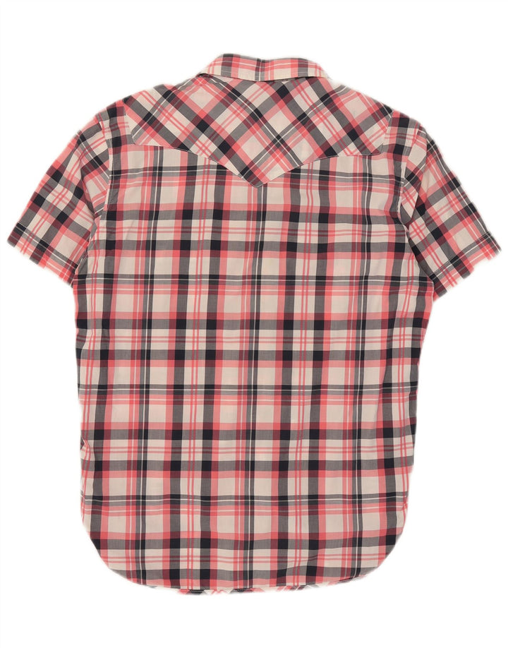 Levi's Camisa de manga corta para hombre con cuadros grandes multicolores de algodón estilo western